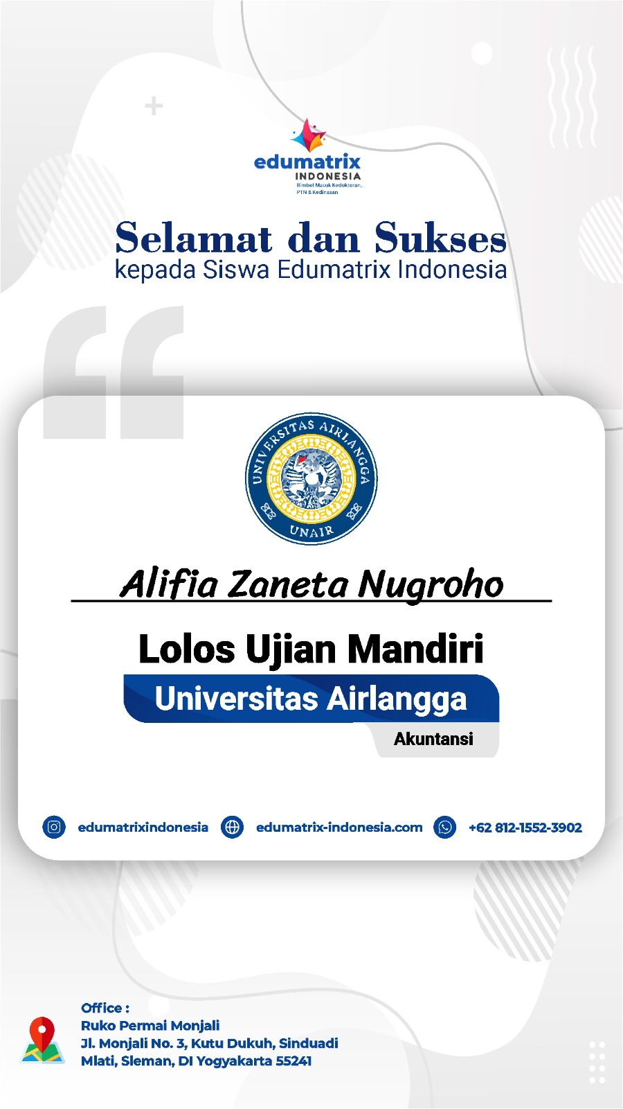 Success_Story_UM_UNAIR_Alifia_Potrait