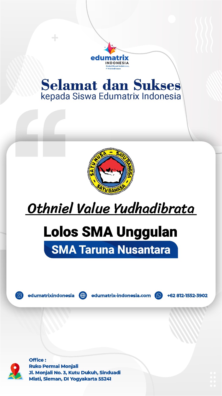 Othniel Value Yudhadibrata SMA Taruna Nusantara